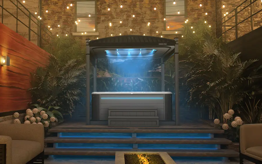 Covana Oasis Midnight over a hot tub